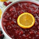 Orange Amaretto Cranberry Sauce is the perfect Thanksgiving dinner side dish. Tart cranberries, sweet orange and amaretto team up for this delicious fall recipe.