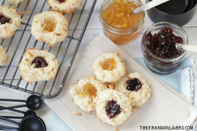Soft and chewy, these Coconut Thumbprint Cookies are a great addition to your Christmas Cookie recipe routine.