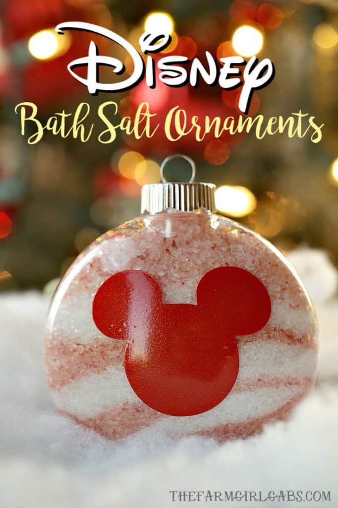 Give the gift of pampering the Christmas. These Disney Bath Salt Ornaments are the perfect self-care gift idea for the Disney fan on your gift list. #Christmas #Crafts #EssentialOils #Disney #DisneyCraft #WaltDisneyWorld #Ornaments #DIY #DisneyOrnament