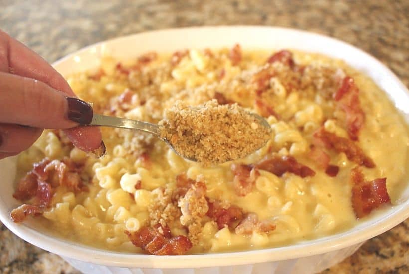 Bacon Cauliflower Macaroni and Cheese is the ultimate comfort food. Creamy macaroni and cheese are mixed with flavorful bacon and farm fresh cauliflower.