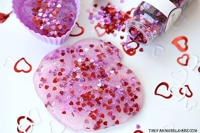 3 Ingredient Easy Confetti Valentine Slime