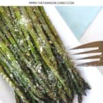 Roasted Asparagus with Garlic & Parmesan is a quick and delicious vegetable recipe. You can’t go wrong with fresh asparagus, garlic and parmesan!