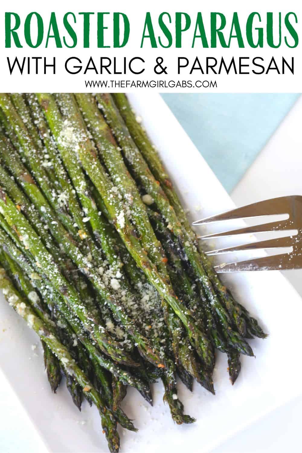 Roasted Asparagus with Garlic & Parmesan is a quick and delicious vegetable recipe. You can’t go wrong with fresh asparagus, garlic and parmesan!