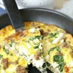 Serve this easy Hatfield Sausage, Spinach & Feta Frittata recipe for your Easter Brunch. #Ad #HatfieldEaster #breakfastrecipe #brunch