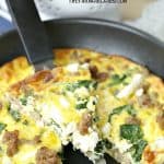 Serve this easy Hatfield Sausage, Spinach & Feta Frittata recipe for your Easter Brunch. #Ad #HatfieldEaster #breakfastrecipe #brunch