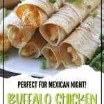 These Baked Buffalo Chicken Flautas as crispy, cheesy and full of buffalo chicken flavor. Feed a crowd this Cinco de Mayo with these delicious Baked Buffalo Chicken Flautas.