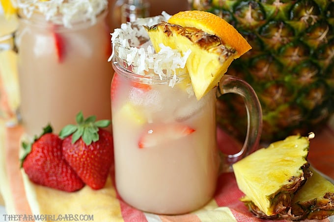 Five ingredients and 10 minutes will get you the perfect tropical party punch recipe great for parties, showers, brunches or virtually any occasion.