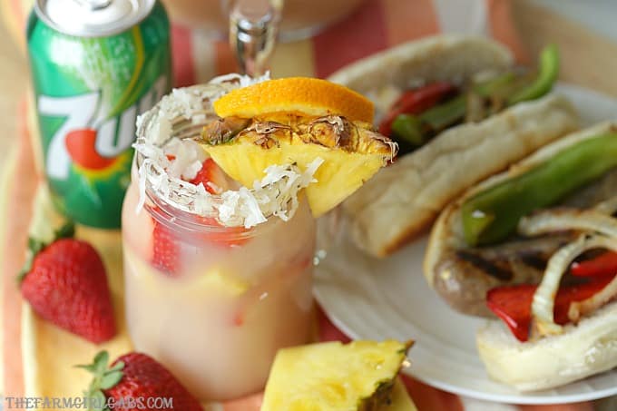 Five ingredients and 10 minutes will get you the perfect tropical party punch recipe great for parties, showers, brunches or virtually any occasion.