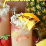 Five ingredients and 10 minutes will get you the perfect tropical party punch recipe great for parties, showers, brunches or virtually any occasion. (AD) #UpgradeYourSummer, #Johnsonville, #IC, #drinks #summerdrinks #drinkrecipe #punch #punchrecipe
