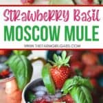This simple Strawberry Basil Moscow Mule is a refreshing drink recipe. Grab your copper mugs and make this easy cocktail recipe.