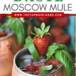 This simple Strawberry Basil Moscow Mule is a refreshing drink recipe. Grab your copper mugs and make this easy cocktail recipe.