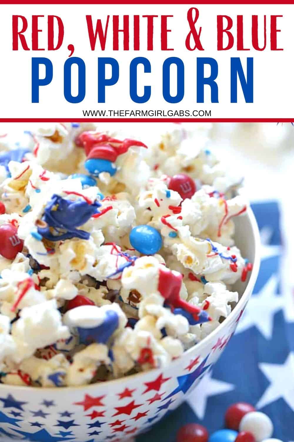 Salute the red, white and blue with this tasty Patriotic White Chocolate Popcorn. This easy popcorn recipe is perfect for a 4th of July Party or patriotic celebration.