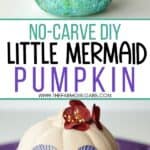Dinglehoppers, Snarfblatts and this DIY Disney The Little Mermaid Pumpkin are the perfect way to celebrate Halloween! Kids will love making this no-carve Disney pumpkin. This is a fun craft that Little Mermaid fans will love to create. This Disney pumpkin is an easy craft project for fall.