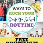 Ready for a smooth back-to-school transition? Here are some easy Ways to Rock Your Back To School Routine. These back to school tips will help your family be organized for the new school year with little stress. Download a free school lunch meal planner. This printable meal planner is filled with lunchbox ideas for kids and teens.