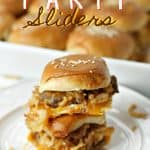 It's not a game day homegate with some party food. These Cheeseburger Party sliders are the perfect game day recipe. Score a touchdown with friends and family with this recipe. #UltimateHomeGate #MC #Ad #Sliders #Cheeseburger #TailgateRecipe #GameDayRecipe #PartyRecipe