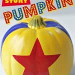Buzz Lightyear to Star Command. Halloween is around the corner and we are beaming up this rootin-est tootin-est DIY Toy Story Pumpkin. The toys, I mean kids will love this easy Disney craft. #ToyStory #DisneyCraft #Halloween #Pumpkin #NoCarvePumpkin #WaltDisneyWorld