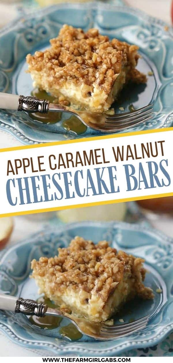 Apple Caramel Walnut Cheesecake Bars The Farm Girl Gabs®