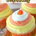 It's not fall without candy corn! These colorful Candy Corn Cupcakes are the perfect fall treat. This easy fall cupcake recipe is perfect for Halloween snack-time, lunch-time, anytime! These fun Halloween treats are great to make for school, classroom parties and a fun Halloween Party treat.