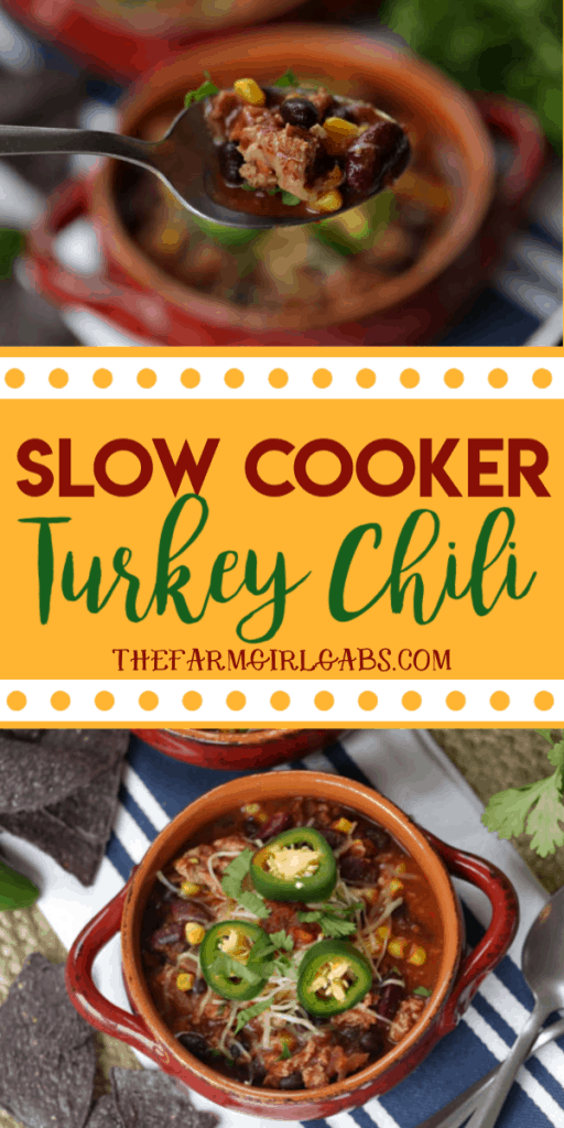 Savor the goodness of this easy Slow Cooker Turkey Chili. Save time by preparing this chili recipe in your slow cooker. #ad #Chili #ChiliRecipe #TurkeyChili #SlowCookerRecipe #CrockPotRecipe