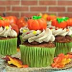 Pumpkin Spice Cupcakes are the perfect way to celebrate the fall season. They are full of pumpkin spice and topped with a sweet cinnamon buttercream frosting. #pumpkinspicecupcakes #pumpkinrecipe #fallbaking #pumpkindessert #cupcakes