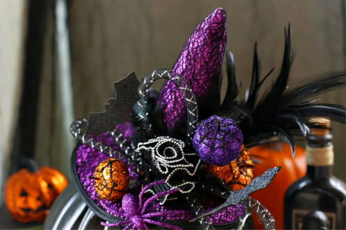 This adorably spellbinding Witch Pumpkin Candy Holder is the perfect place to store your Halloween Candy Stash.