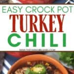 Savor the goodness of this easy Slow Cooker Turkey Chili. Save time by preparing this chili recipe in your slow cooker so it's ready for the family when you get home for dinner.