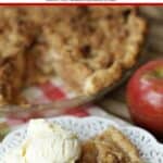 This Apple Crumb Pie is about as American as you can get. Made with juicy apples, a flaky pie crust and a topped with a delicious crumb topping, this homemade apple pie is perfect to enjoy any time of the year...especially during the fall. This easy fall apple dessert won't last long.