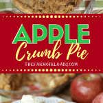 Apple Pie is about as American as you can get. A slice of this Apple Crumb Pie is perfect to enjoy for Thanksgiving dessert or any time of the year. #applepie #applecrumbpie #pie #pierecipe #dessert #baking #Thanksgivingrecipe #thanksgivingdessert #applerecipes #Thanksgiving