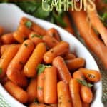 These Honey Glazed Carrots are a simple side dish to serve for any meal. They make a great holiday recipe for Thanksgiving and Easter too. #Carrots #SideDish #VegetableRecipe #Thanksgiving #HolidayRecipe