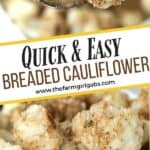This Easy Breaded Cauliflower is the perfect side dish for any occasion. It's the perfect addition to your holiday menu. This easy vegetable side dish is crispy, buttery and so delicious. It makes the perfect Thanksgiving side dish too. Try this easy cauliflower recipe for your family.