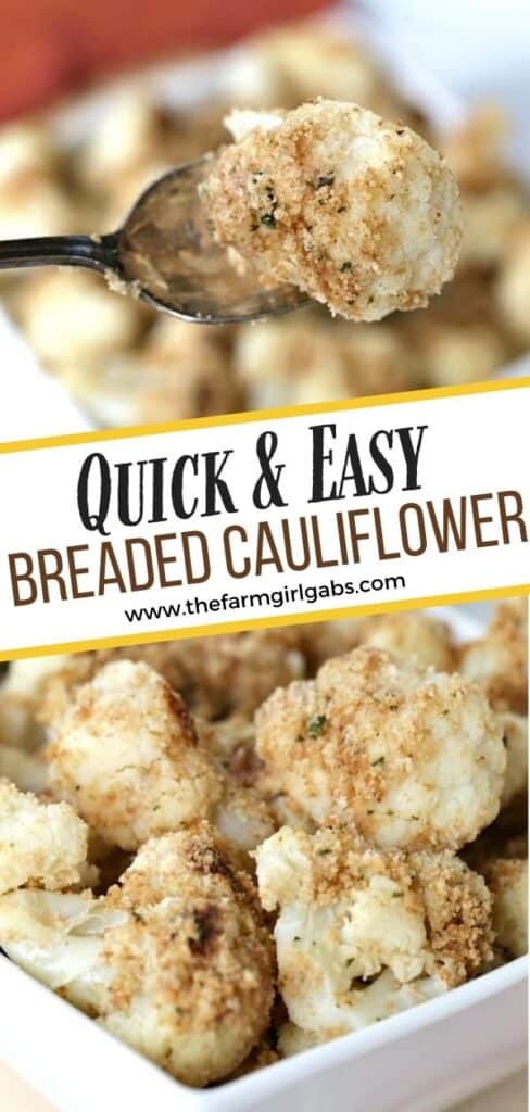 This Easy Breaded Cauliflower is the perfect side dish for any occasion. It's the perfect addition to your holiday menu. This easy vegetable side dish is crispy, buttery and so delicious. It makes the perfect Thanksgiving side dish too. Try this easy cauliflower recipe for your family.