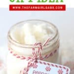 We all could use some pampering now and then. This DIY Peppermint Sugar Scrub made with essential oil is a perfect way. This sugar scrub is easy to make and is a great Christmas Mason Jar gift idea. Grab a mason jar and make a batch of this easy scrub for family and friends. #masonjargift #sugarscrub #essentialoils