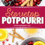 This holiday stovetop potpourri is the perfect blend to make for the holiday season. Make a batch and leave it simmering on your stove all day for an amazing holiday aroma. #Potpourri #StovetopPotpourri #Christmas #ChristmasDecoration #DIY #PotpourriRecipe #SimmeringPotpourri