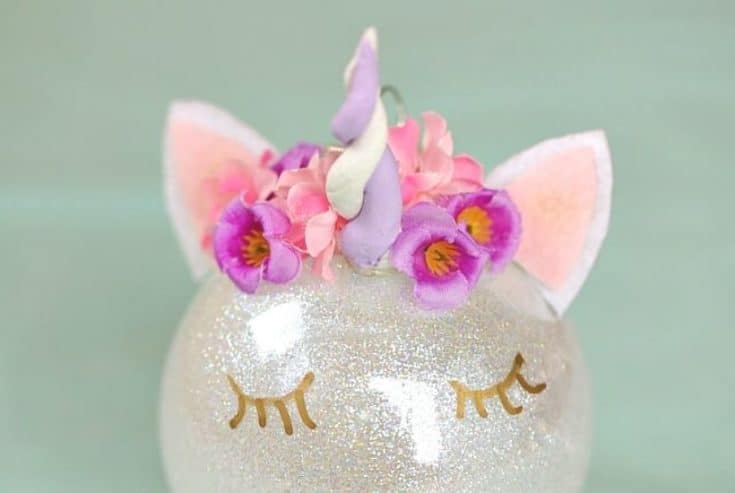 This magical Unicorn Christmas Ornament is an easy DIY ornament to make for your Christmas tree this year! #Ornaments #Christmas #DIY