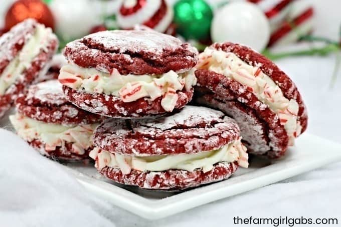 Candy Cane Cookie Sandwiches