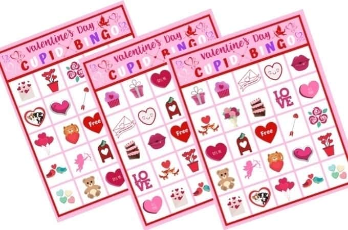 These free Valentine's Day Cupid Bingo cards are perfect for kids to play at home or classroom parties. Download and print yours today for some Valentine's Day fun!