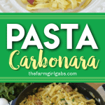Eggs, bacon and parmesan team up to create an out of this world Pasta Carbonara. This easy recipe is perfect for a quick weeknight meal. #PastaCarbonara #PastaRecipe #EasyRecipe #Spaghetti