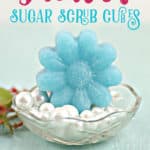 It's a self-care kind of day. Pamper yourself and whip up a batch of these DIY Flower Sugar Scrub Cubes made with Essential Oils. Keep them for yourself of give the gift of pampering. #essentialoils #sugarscrub #sugarscrubcubes