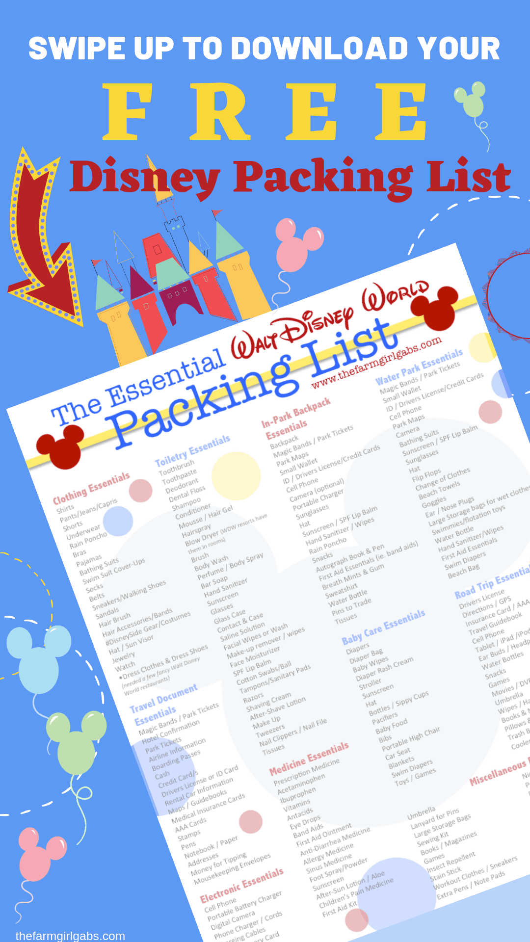free disney printable disney packing list story the farm girl gabs