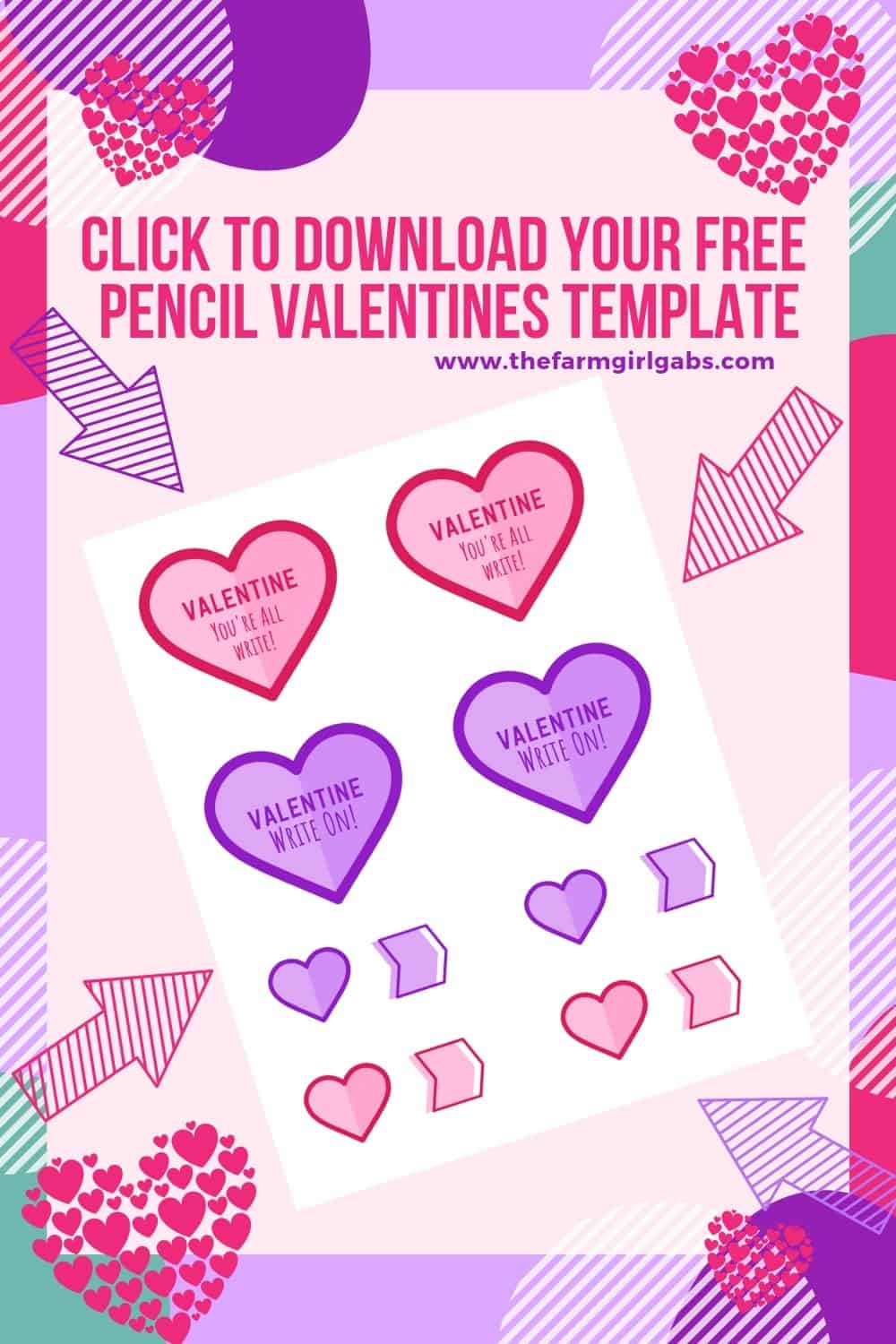 Tell your Valentines they are all right (or is it write?) with these adorable Cupid's Arrow Printable Pencil Valentines.