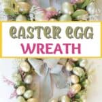 Brighten up your front door with this easy and welcoming DIY Spring Easter Egg Wreath. It's the perfect way to welcome spring. This easy spring craft does not take long to make. All it takes is some artificial easter eggs, a grapevine wreath and a few craft supplies. This tutorial will show you how to make your own wreath for your front door. This is an easy Easter wreath idea.