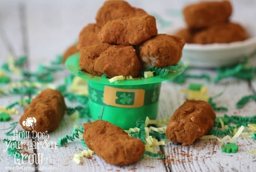 Celebrate Saint Patrick's Day with this Boozy Irish Potato Candy. These delightful Irish Potatoes confectionary creations combine coconut, cream cheese, and butter. They are then formed into small potato shapes and rolled in cinnamon. This irish potato recipe is sweet and delicious.