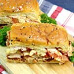 You don't have to go to the famous Brown Hotel to enjoy these Kentucky Hot Brown Sliders. These drool-worthy sandwiches are a delicious homemade version of the yummy Hot Brown. #hotbrown #sliders #kentuckyhotbrown #sandwich