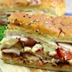 You don't have to go to the famous Brown Hotel to enjoy these Kentucky Hot Brown Sliders. These drool-worthy sandwiches are a delicious homemade version of the yummy Hot Brown. #hotbrown #sliders #kentuckyhotbrown #sandwich