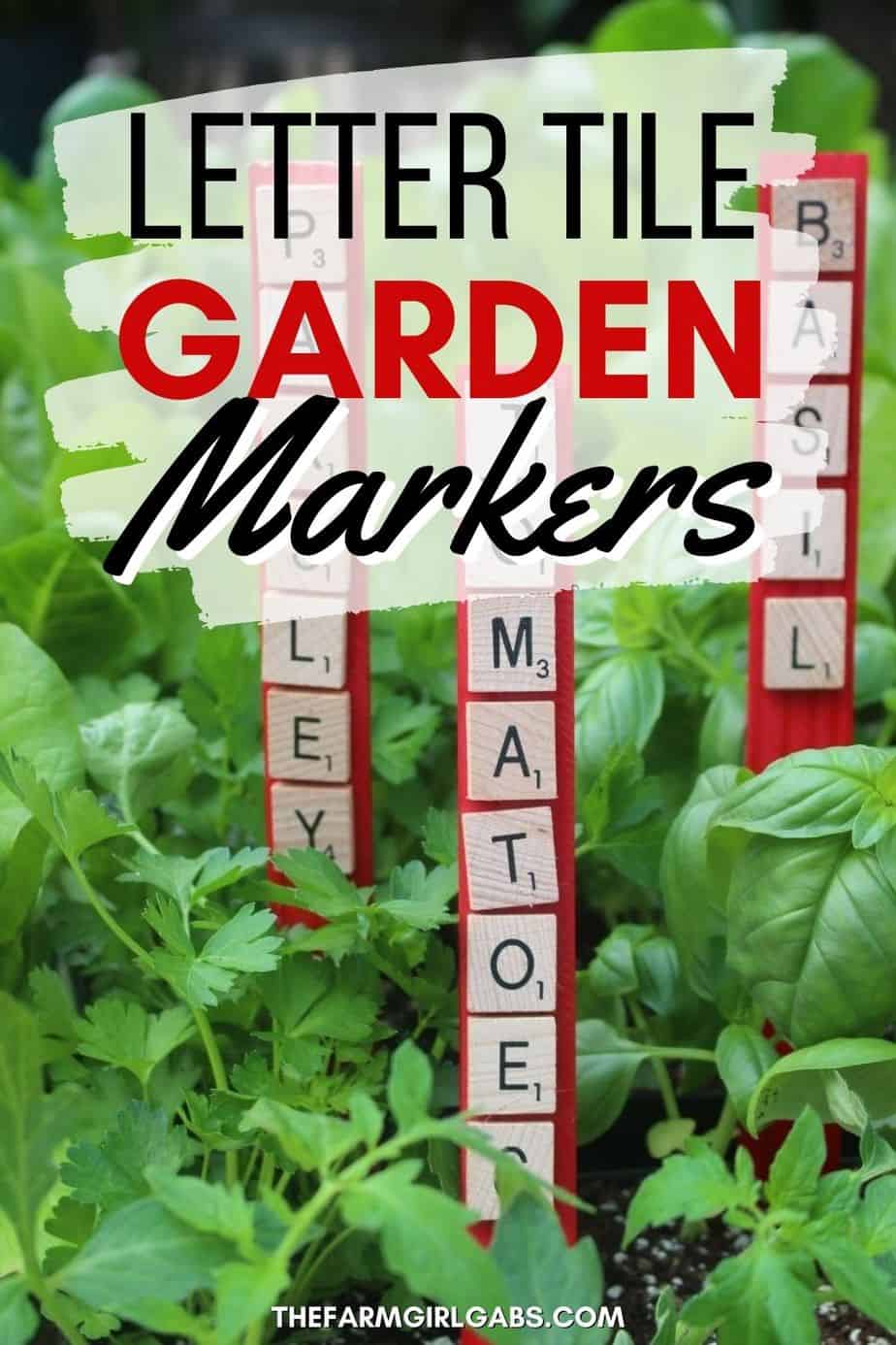 These Letter Tile Garden Markers are the perfect way to identify what you have growing in your garden. This is an easy garden craft for adults. Kids can make this easy craft idea too with a little adult supervision. Grab some Scrabble tiles (or letter tiles), some paint stirs and start crafting up this fun gardening idea