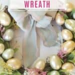 Brighten up your front door with this easy and welcoming DIY Spring Easter Egg Wreath. It's the perfect way to welcome spring. This easy spring craft does not take long to make. All it takes is some artificial easter eggs, a grapevine wreath and a few craft supplies. This tutorial will show you how to make your own wreath for your front door. This is an easy Easter wreath idea.