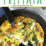 Start your day off right with this Sausage, Spinach and Feta Frittata recipe. This easy frittata recipe is perfect for breakfast or brunch. This make-ahead breakfast option is perfect throughout the week for a quick meal or snack. #frittata #sausagefrittata