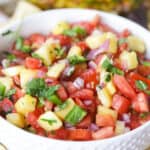 It's the perfect pico de gallo recipe to spice up your celebration. Make this easy salsa recipe for a snack or serve it at your Cinco de Mayo party. It is an easy Mexican recipe.