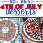 This red, white and blue Star-Spangled Brownie Pizza is perfect for any 4th of Juoly or patriotic celebration. Bring this easy patriotic recipe to your July 4th picnic. Also be sure to check out these best 4th of July dessert recipes for your party. These summer dessert recipes are delicious!