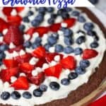 Red White And Blue Brownie Pizza, 4th of July Brownie Pizza